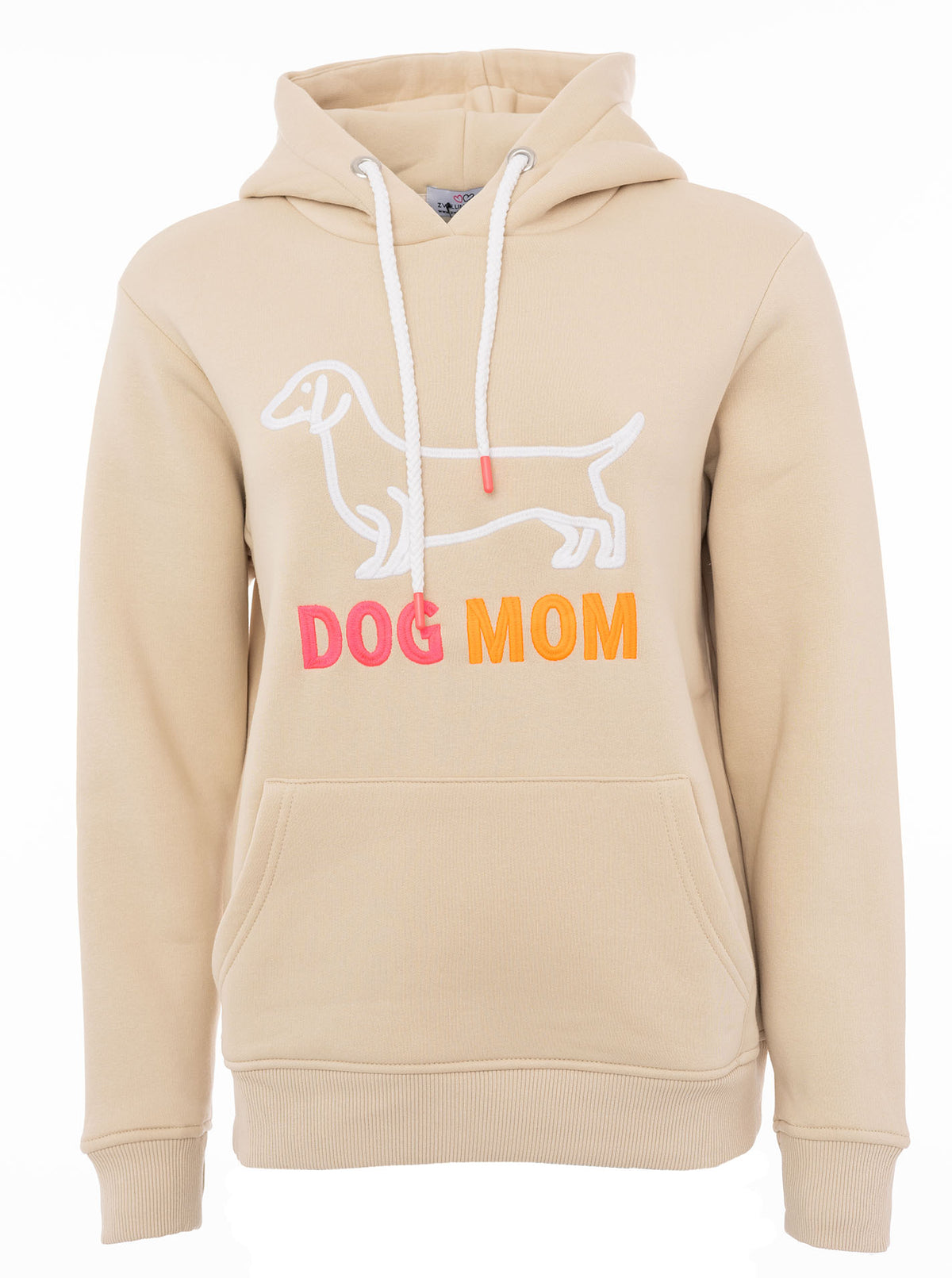 Zwillingsherz - Hoodie Neu "Dog Mom" - Beige