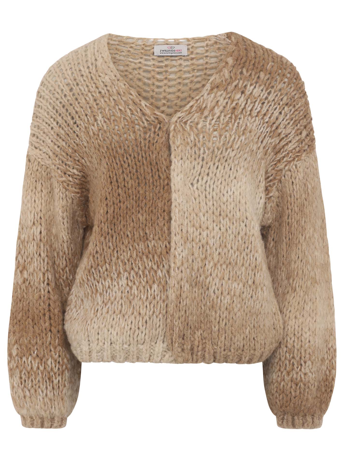 Zwillingsherz - Hochwertiger Woll-Cardigan - Beige