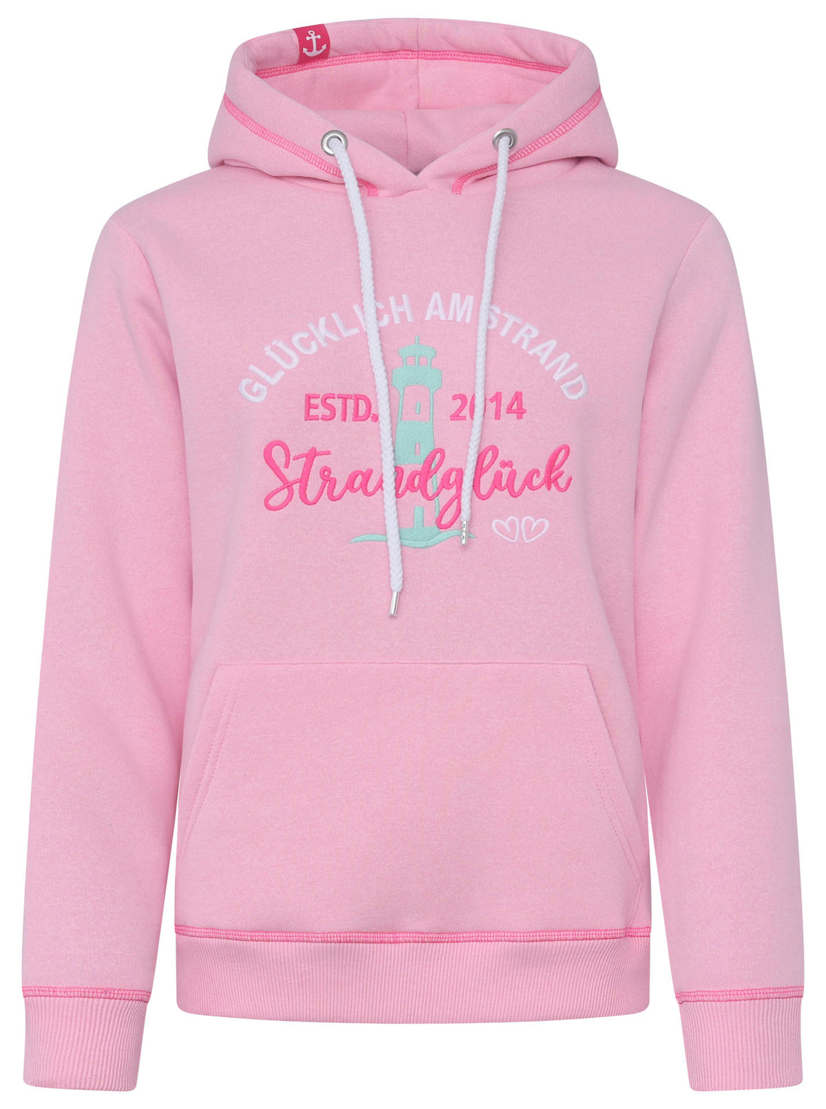 Zwillingsherz - Hoodie "Glücklich am Strand" - Pink