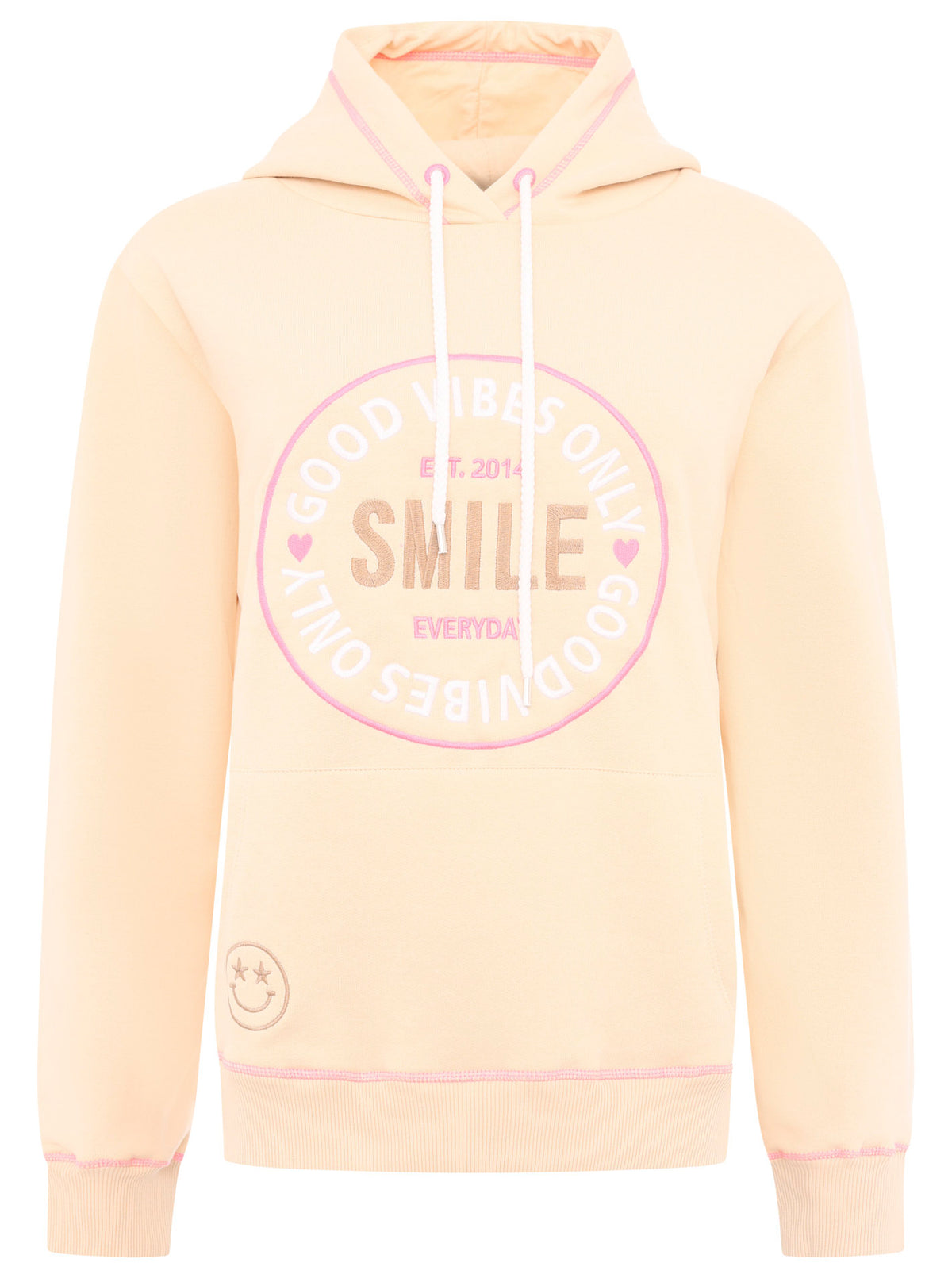 Zwillingsherz - Hoodie "Smile - Good Vibes Only" - Beige