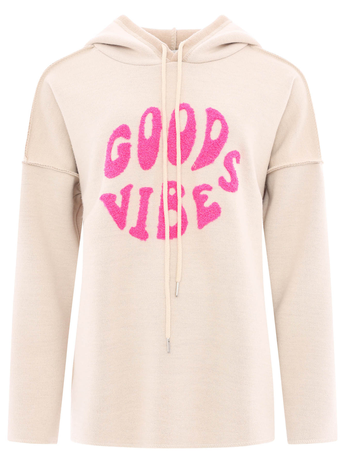 Zwillingsherz - Made in Italy Hoodie "Good Vibes" - Creme