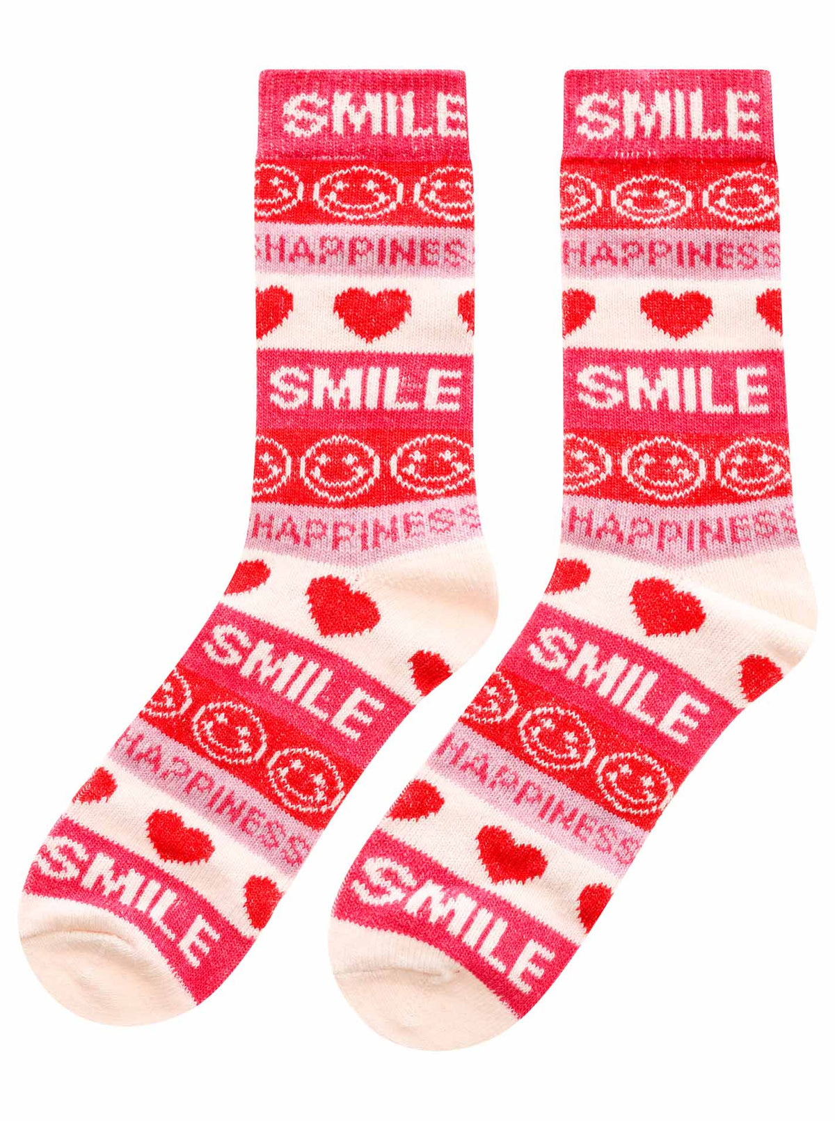 Zwillingsherz - Kuschelsocken Smile Herz - Rot/Beige (3 Paar)