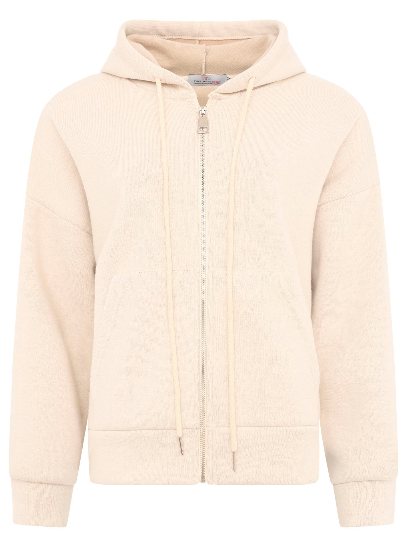 Zwillingsherz - Hoodiejacke mit Tasche - Hellbeige