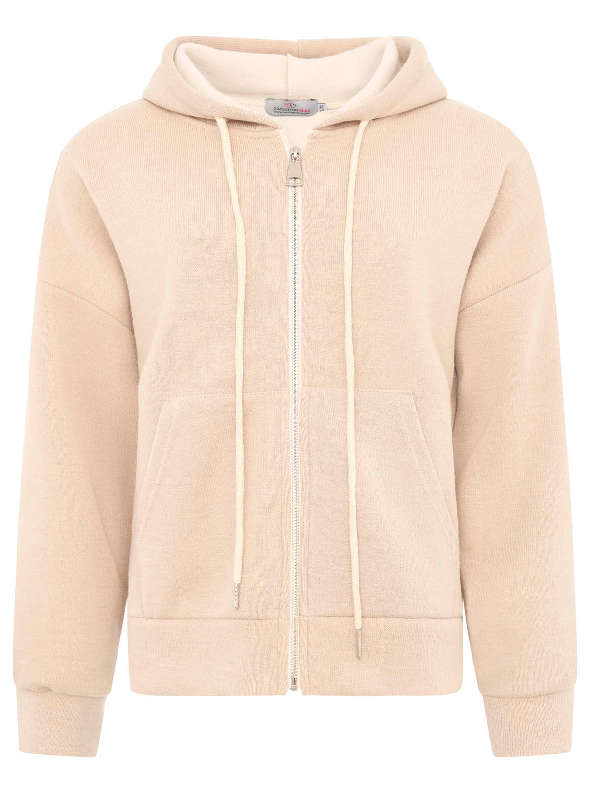 Zwillingsherz - Hoodiejacke mit Tasche - Beige