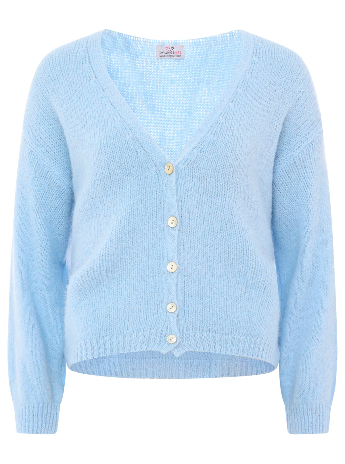 Zwillingsherz - Weicher Alpaka Cardigan - Hellblau