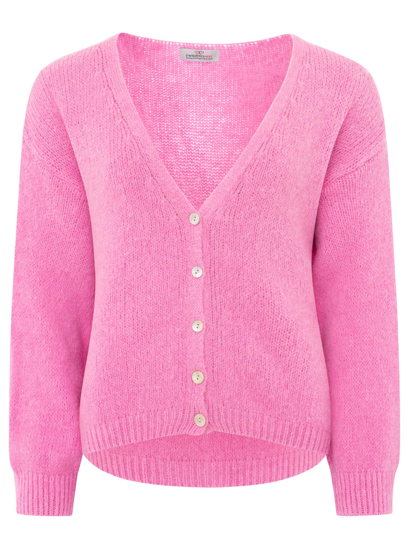 Zwillingsherz - Weicher Alpaka Cardigan - Rosa