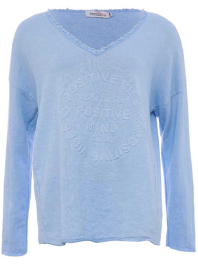 Zwillingsherz -  Sweatshirt "Positive Mind" - Hellblau