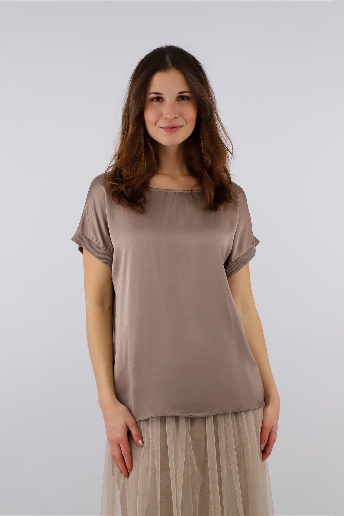 Seiden-Shirt Taupe