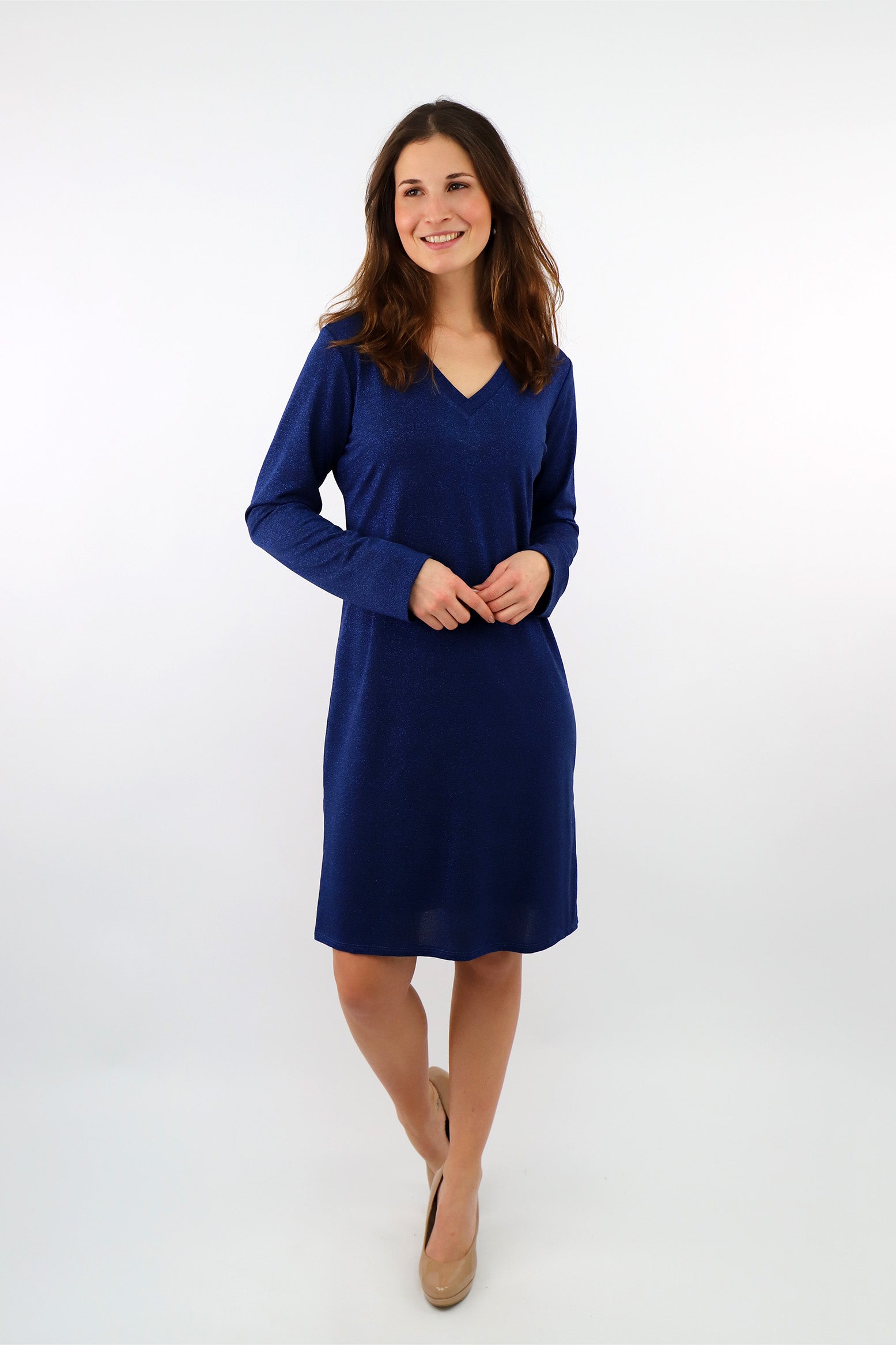 Festliches Lurex Kleid - Blau