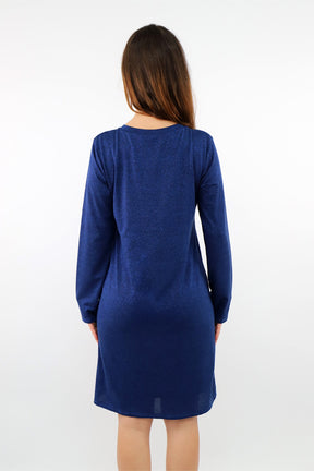 Festliches Lurex Kleid - Blau