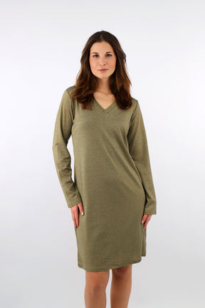 Festliches Lurex Kleid - Khaki