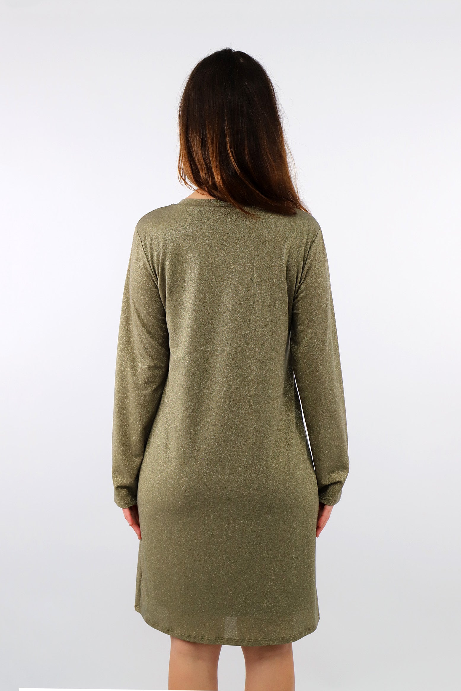 Festliches Lurex Kleid - Khaki