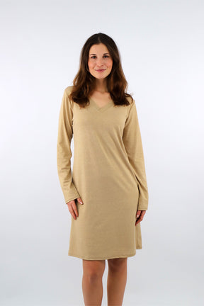 Festliches Lurex Kleid - Beige