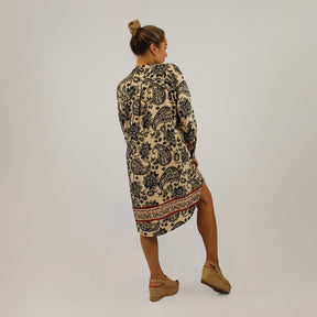 Kleid Paisley-Design - Schwarz