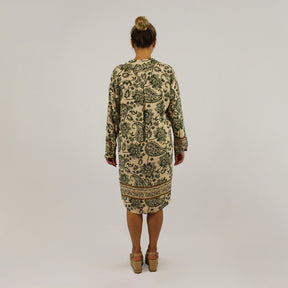 Kleid Paisley-Design - Khaki