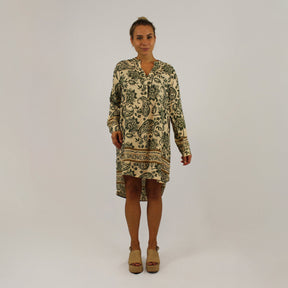 Kleid Paisley-Design - Khaki