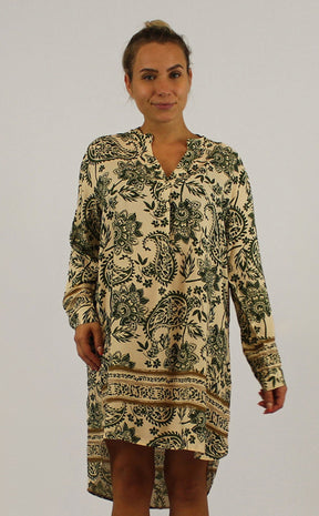 Kleid Paisley-Design - Khaki