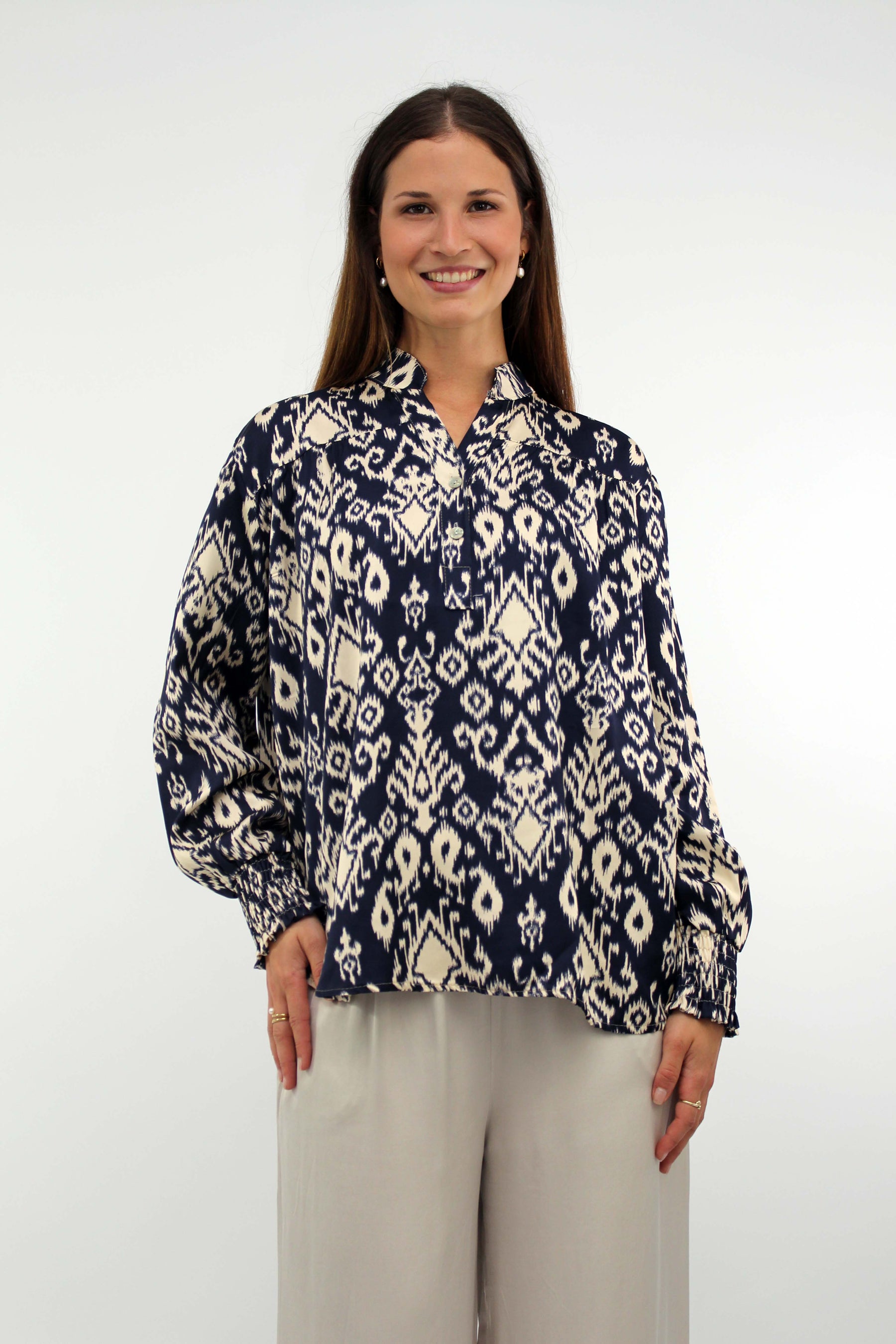 Muster Bluse - Blau