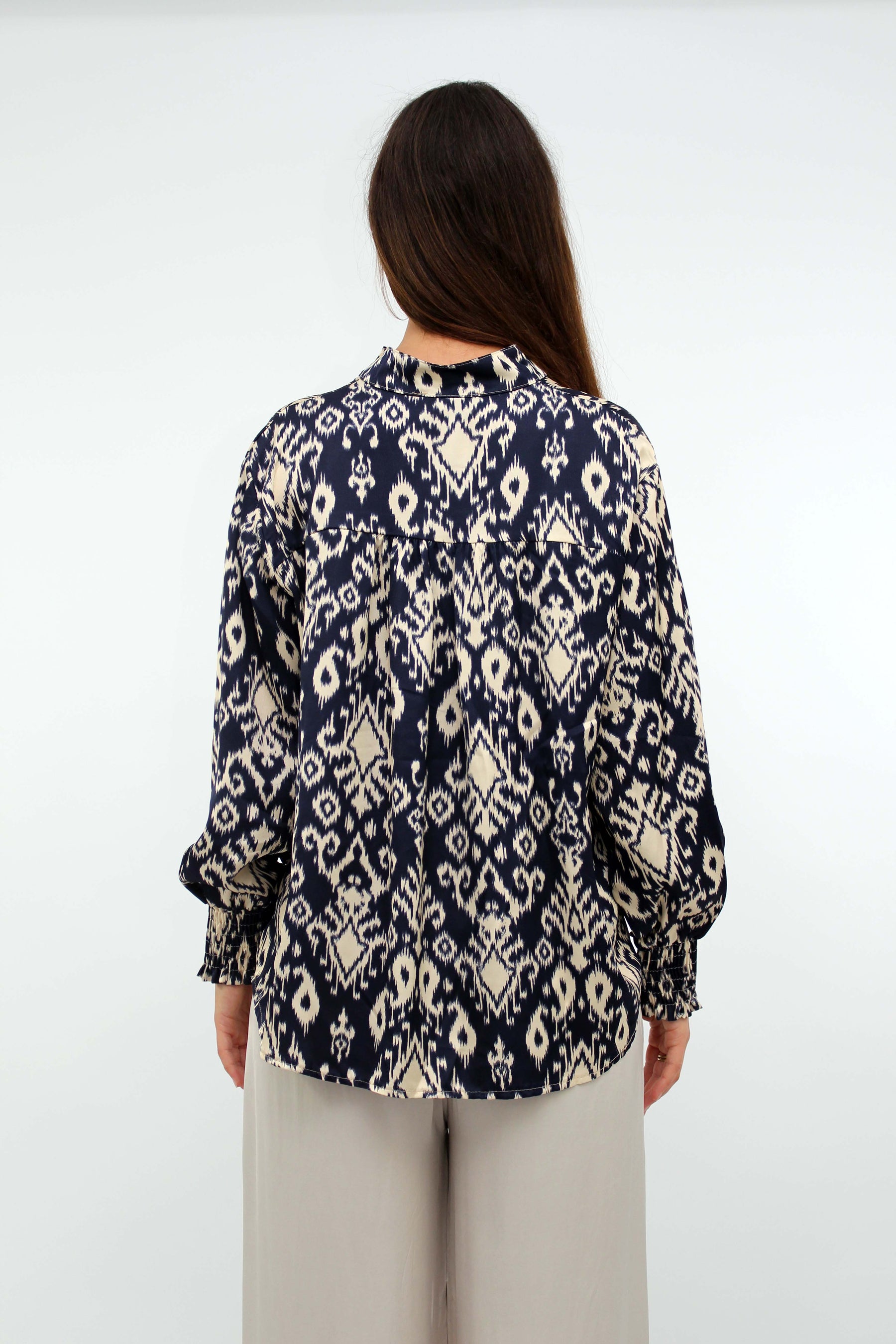 Muster Bluse - Blau