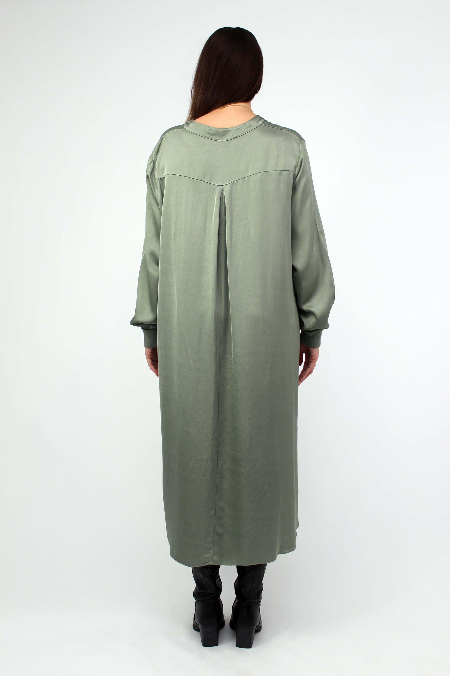 Seiden-Kleid Khaki