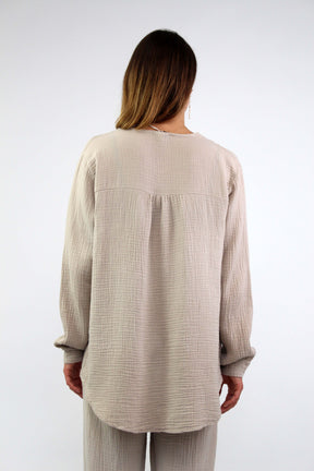 Musselin Bluse - Beige