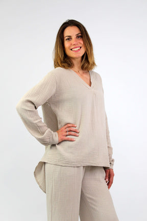 Musselin Bluse - Beige