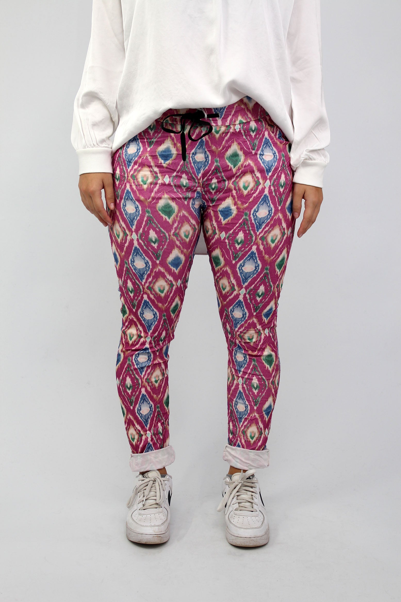 Hose "Jogger mit Print" - Beere