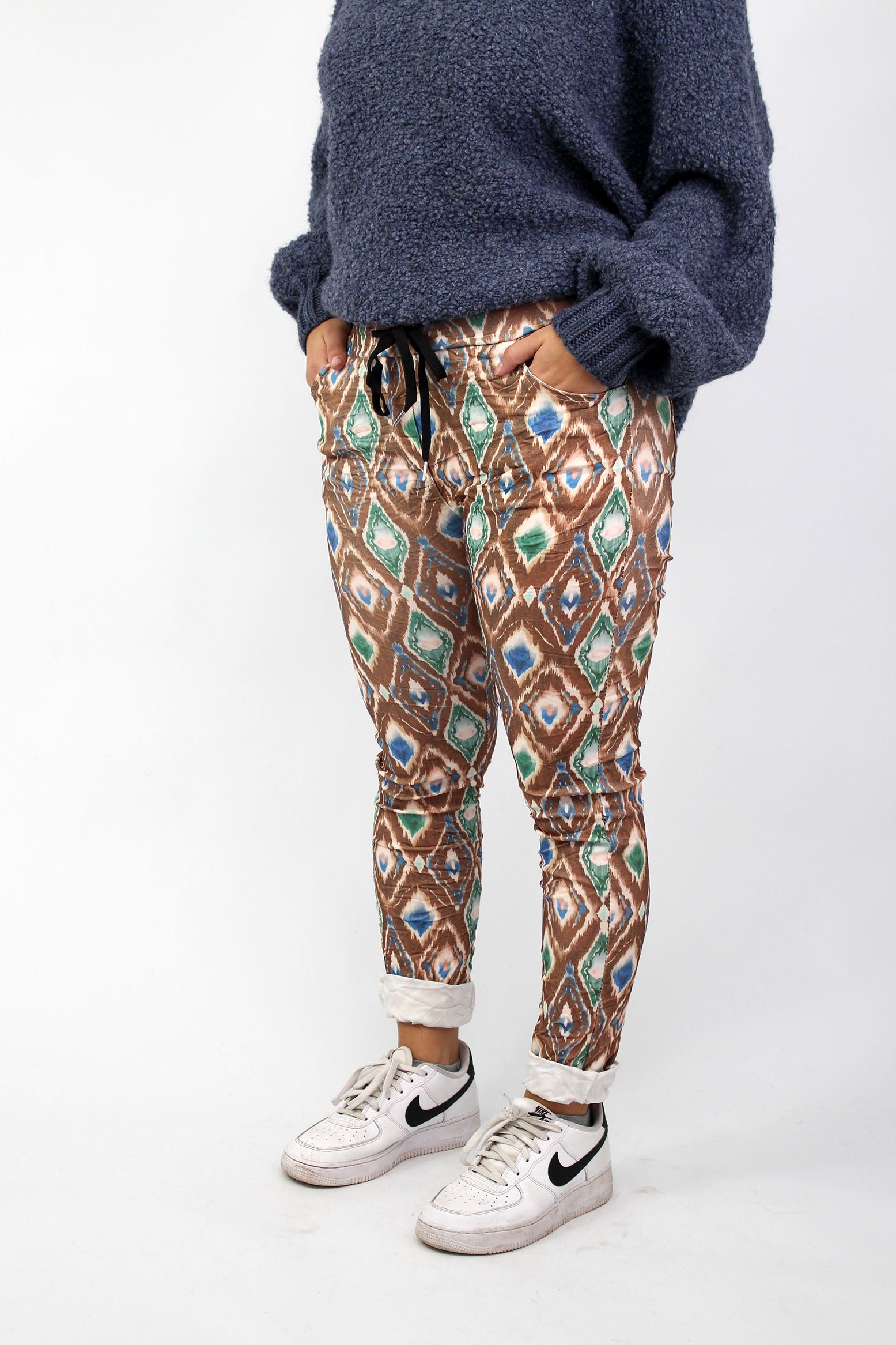 Hose "Jogger mit Print" - Blau