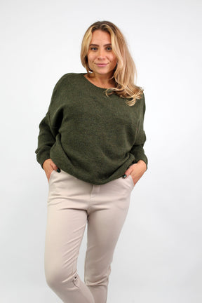 Pullover mit aufgesetzter Naht - Khaki