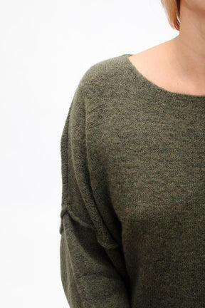 Pullover mit aufgesetzter Naht - Khaki