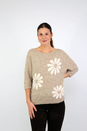 Pullover "Flower" - Taupe