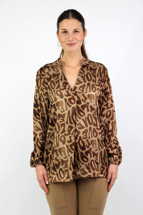 Bluse "Love" - Camel