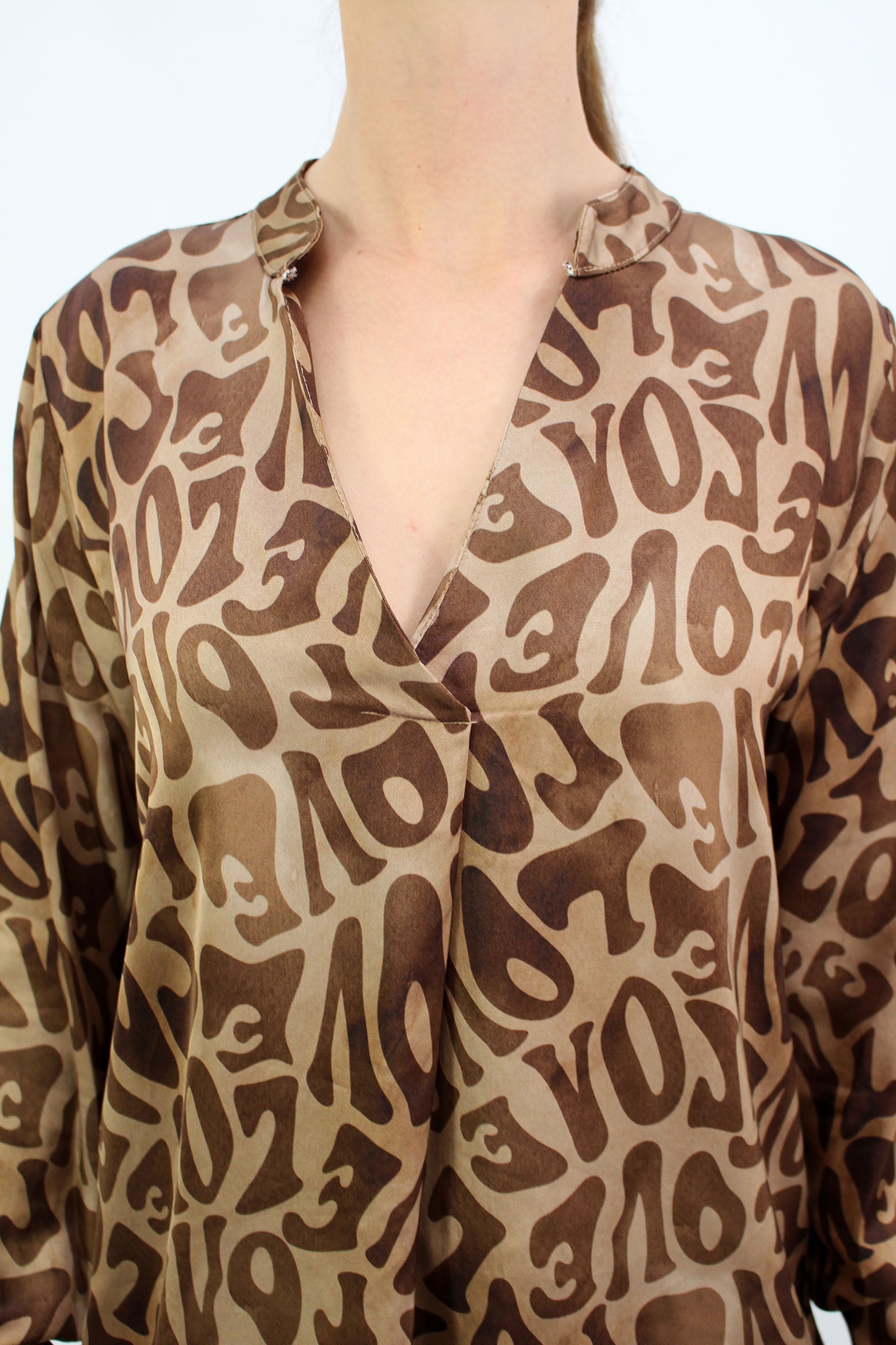 Bluse "Love" - Camel