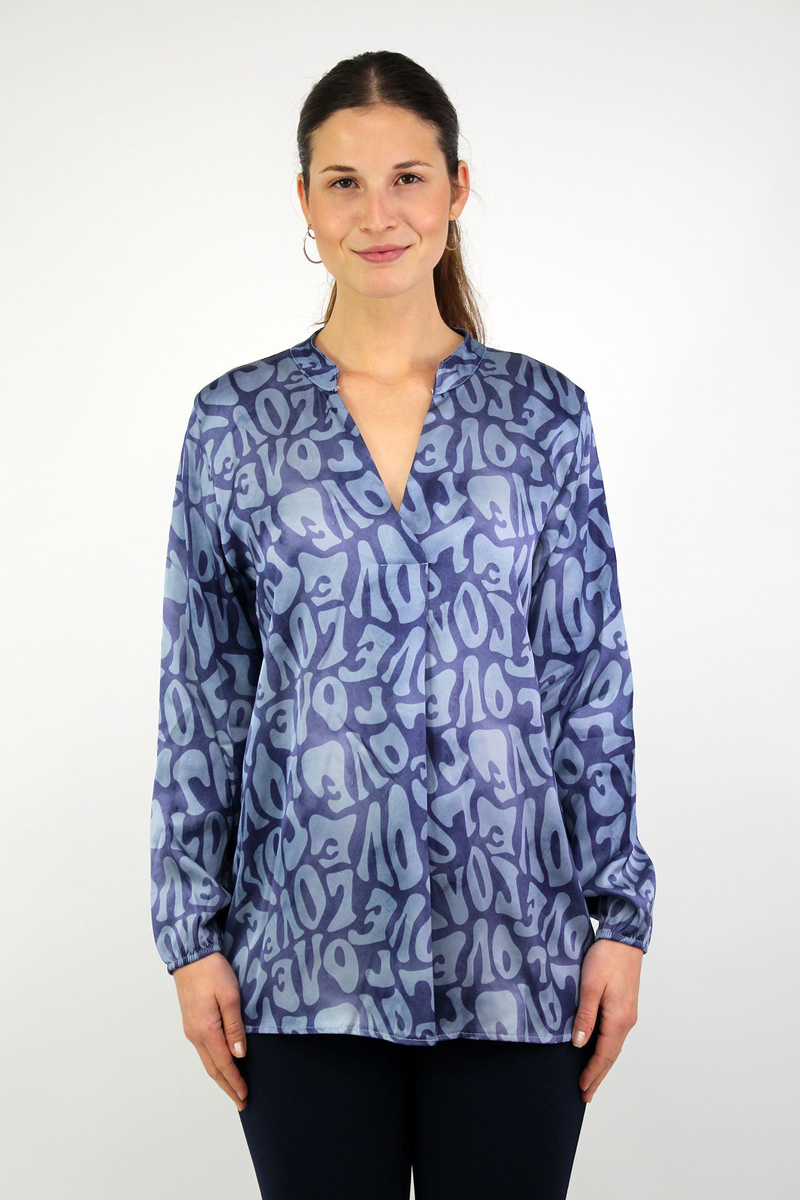 Bluse "Love" - Blau