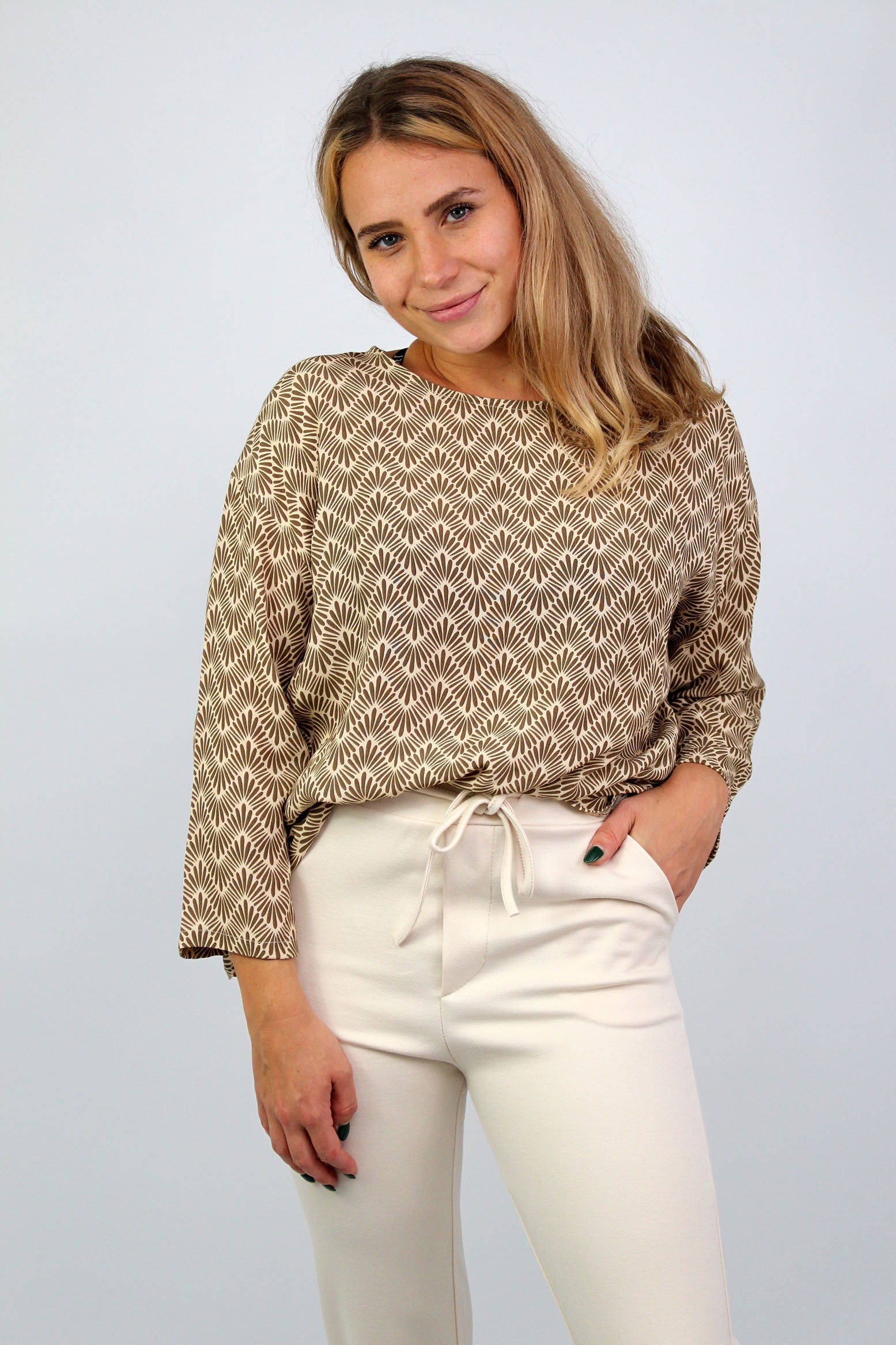 Bluse Exklusiv - Beige