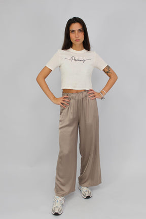 ST Selected Touch - Seiden-Hose Taupe