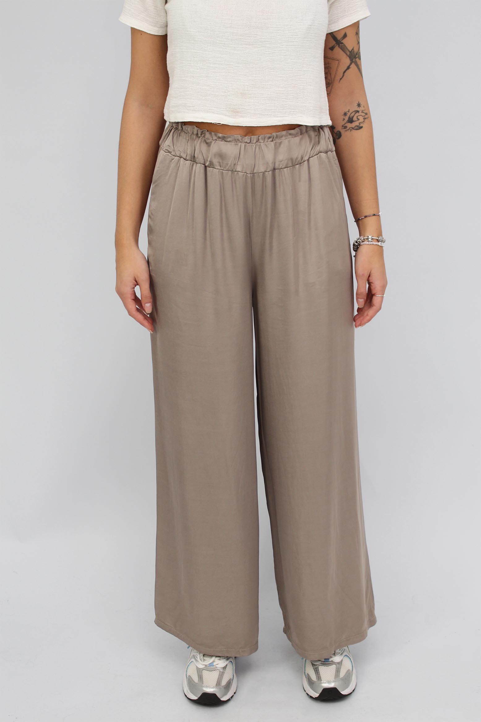 ST Selected Touch - Seiden-Hose Taupe