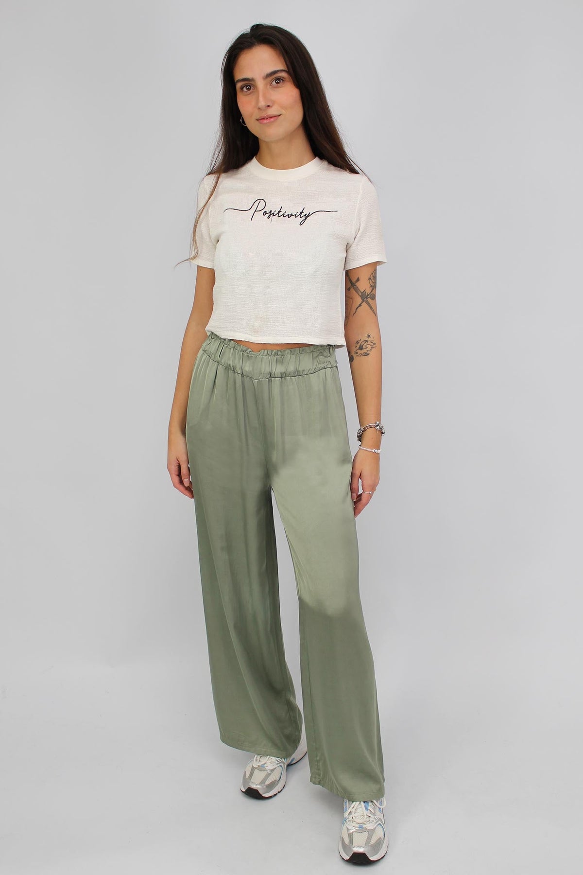 Seiden-Hose Khaki