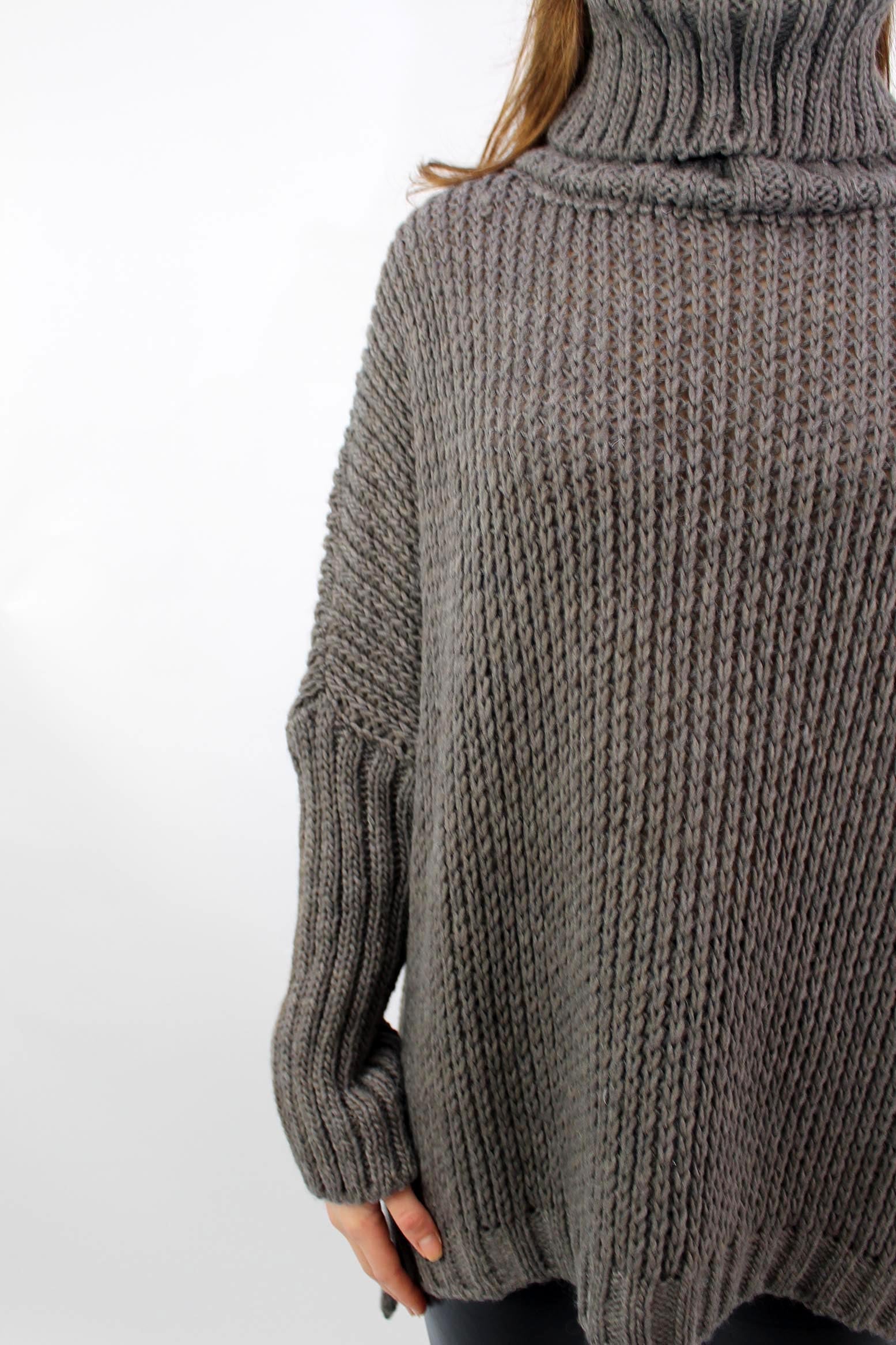 Pullover "Grobstrick mit Rollkragen" - Taupe