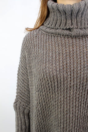 Pullover "Grobstrick mit Rollkragen" - Taupe