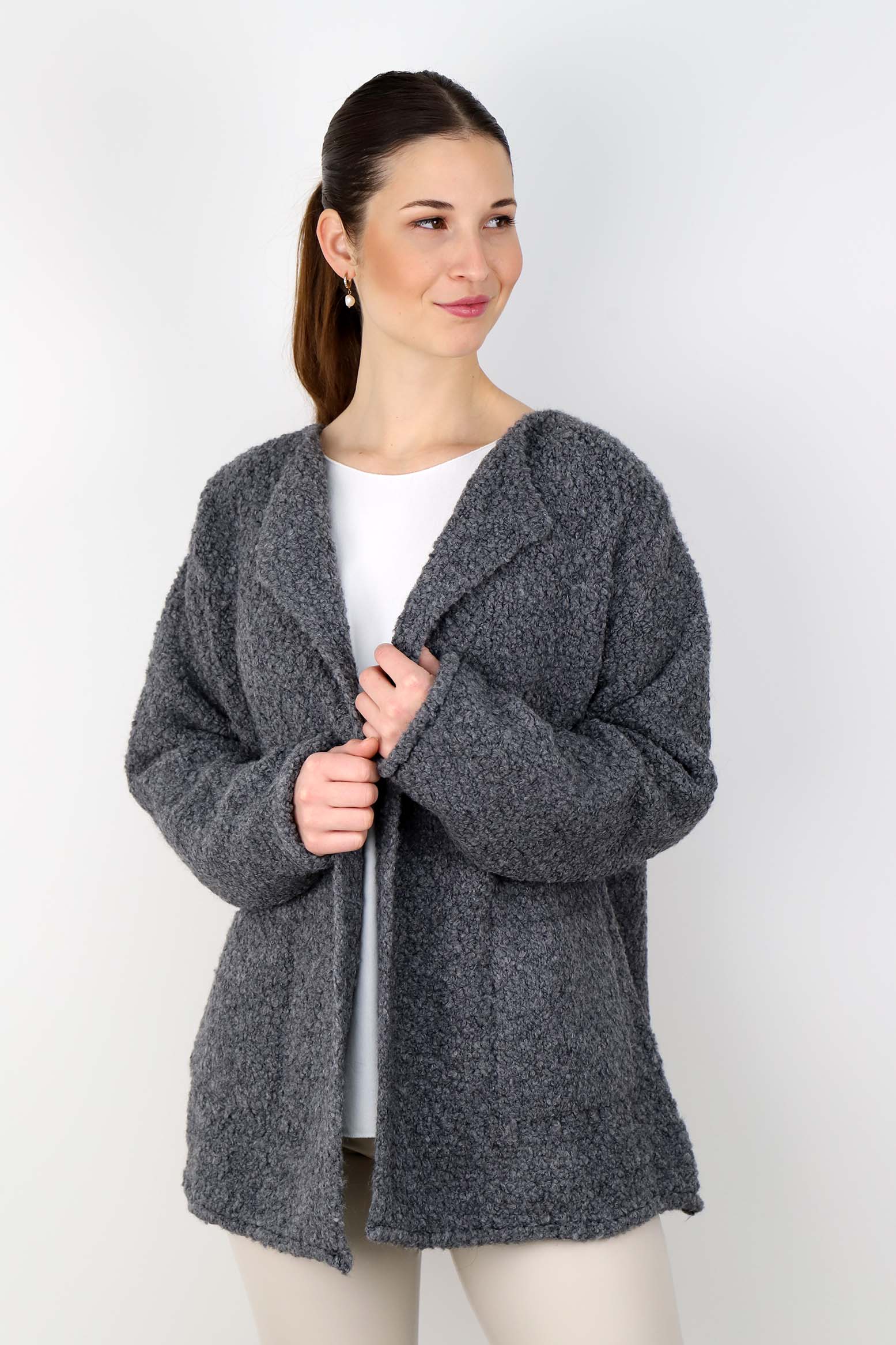 Strickjacke "Bouclee" - Anthrazit