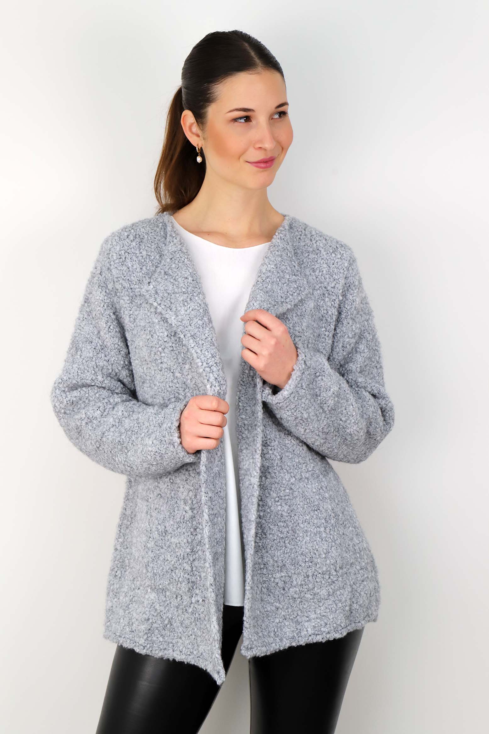 Strickjacke "Bouclee" - Grau