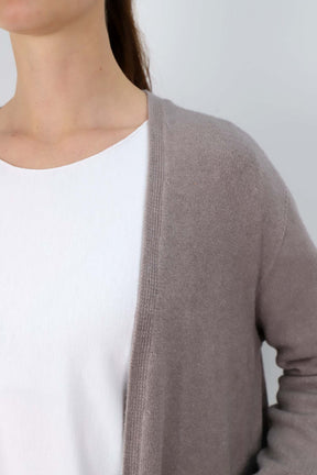 Strickjacke Basic mit Taschen - Taupe