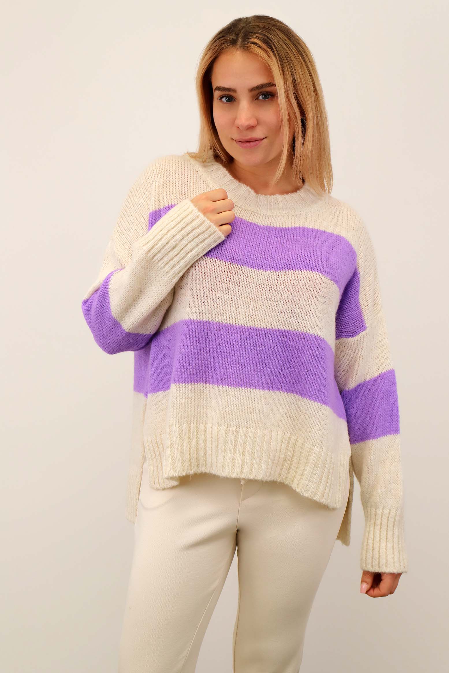 Pullover "Riga" - Beige/Flieder