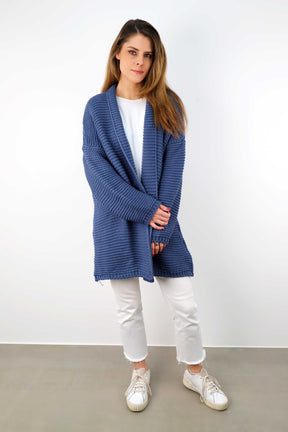 Strickjacke "Grobstrick" - Blau