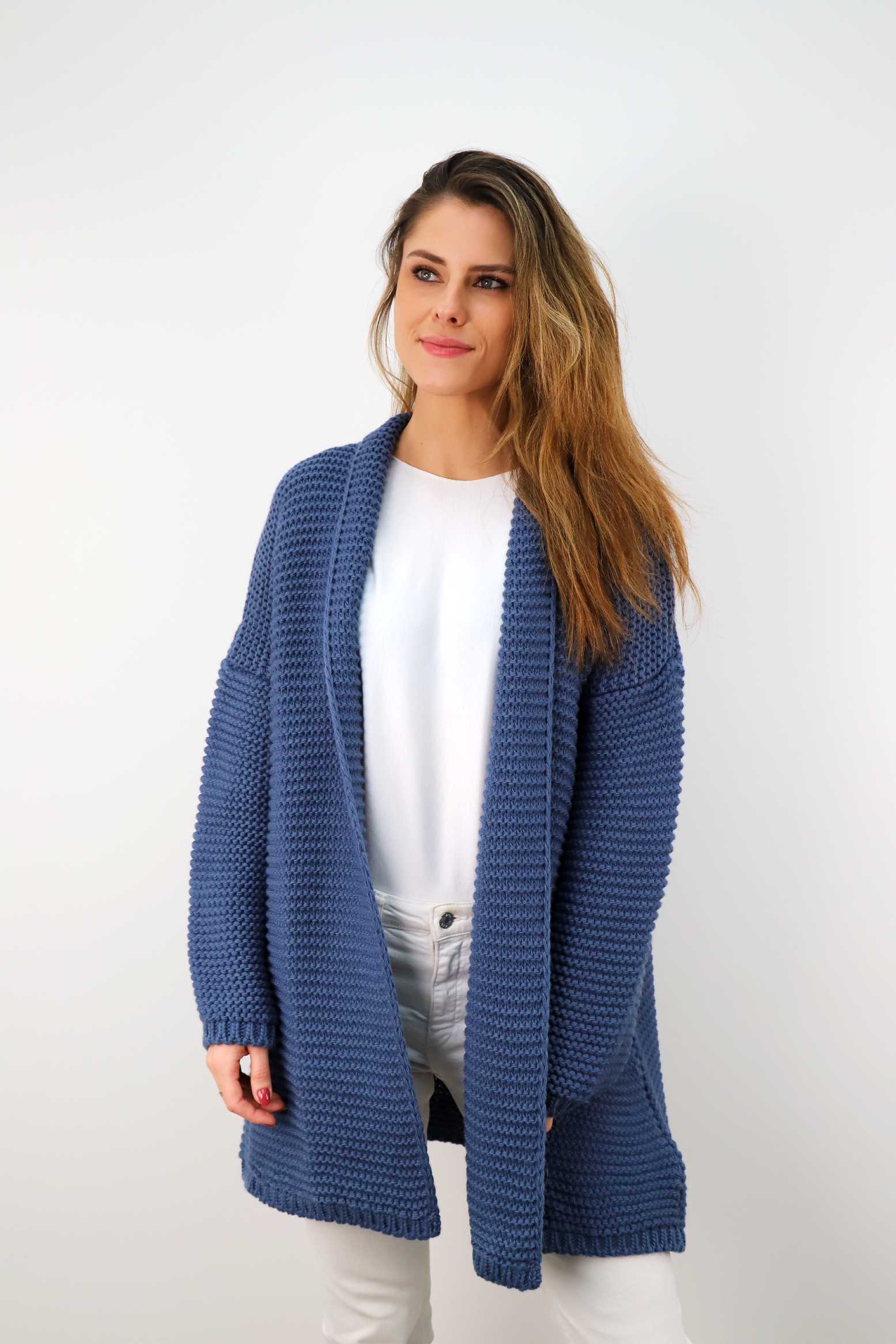 Strickjacke "Grobstrick" - Blau