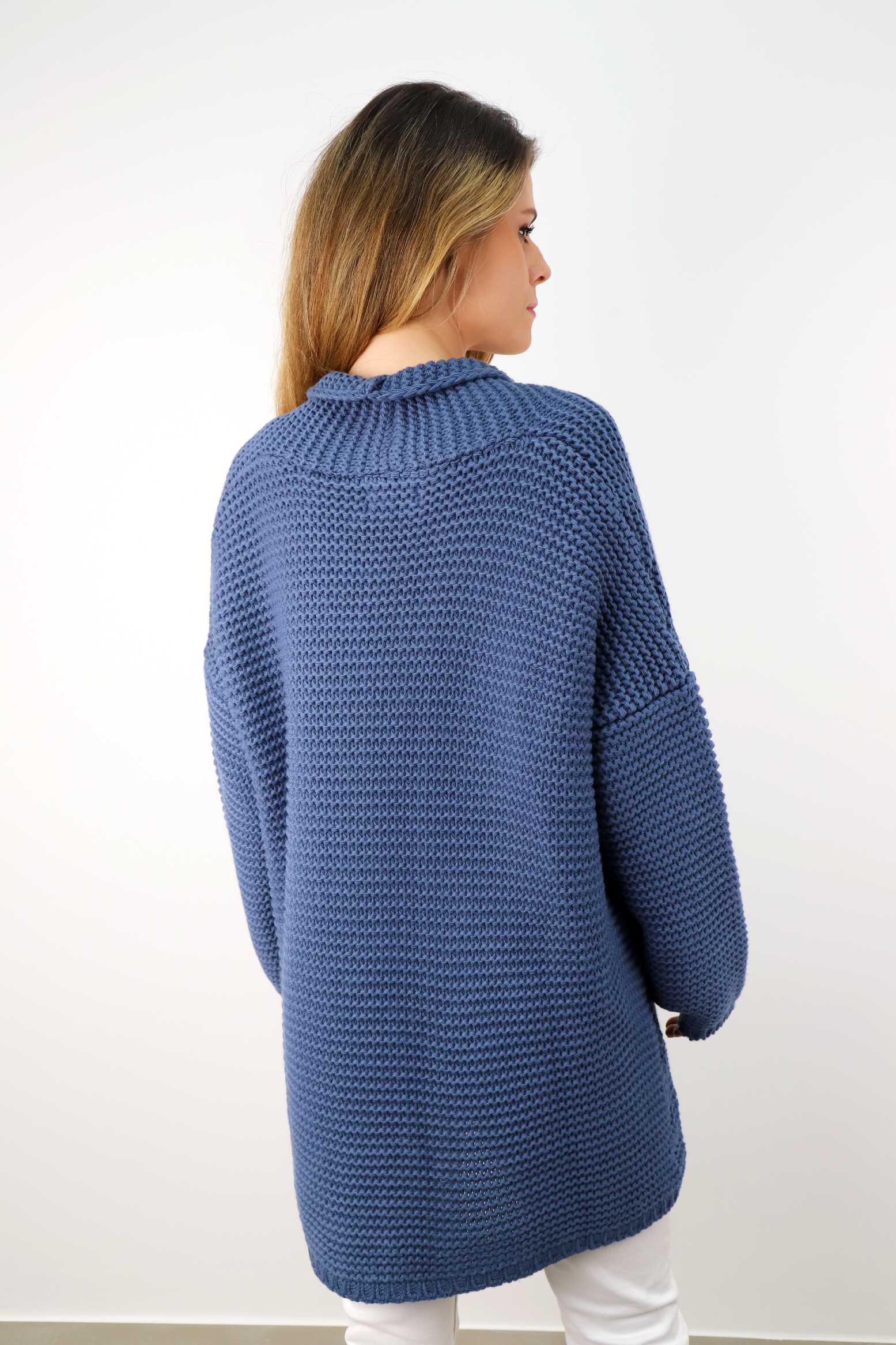 Strickjacke "Grobstrick" - Blau