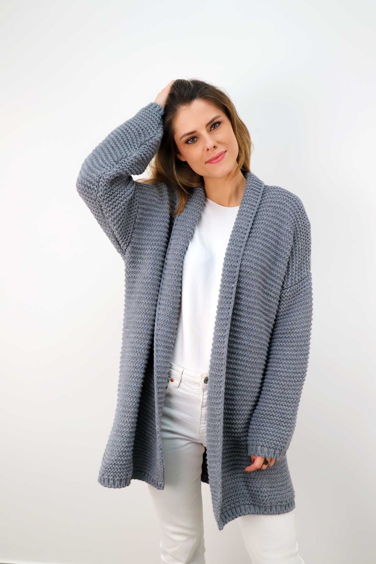 Strickjacke "Grobstrick" - Grau