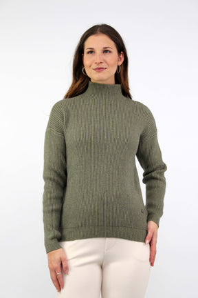 Pullover mit Stehkragen - Khaki
